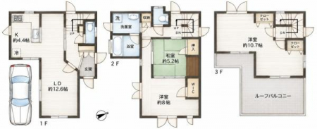 �@3LDK ���i6980���~�A�~�n�ʐ�75.56���ā@1�K36.73���ā@2�K39.19���� 3�K24.01����
�S����5���ȏ�
3�K�͂���]�ɉ�����2�����ɂ��鎖���\�ł���